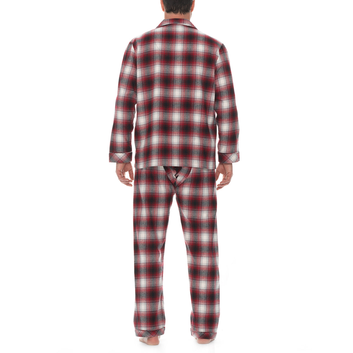 Mens PJS Size S-XXL Pyjamas Pelaco 100% Cotton Flannel Navy Red