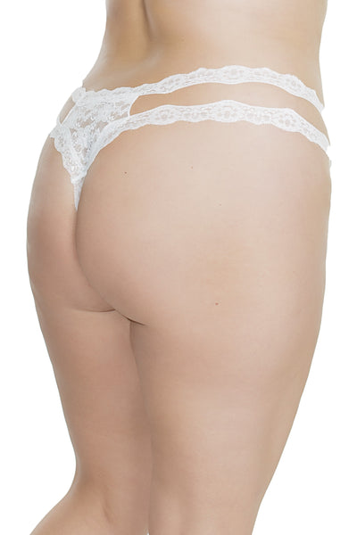 Coquette Stretch Lace Crotchless Thong
