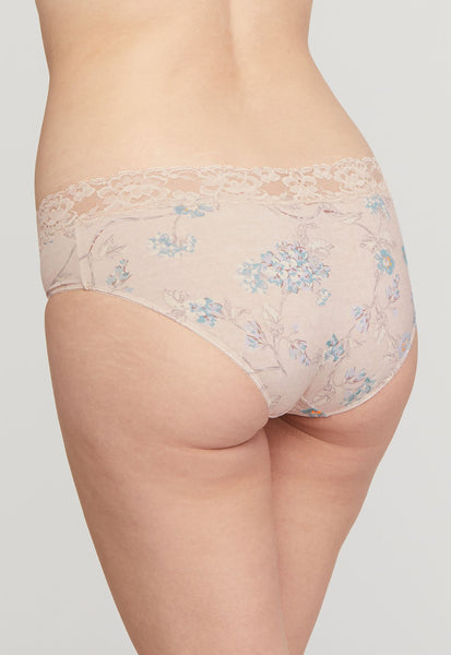 Montelle Microfiber and Lace Hipster-Floral Tea