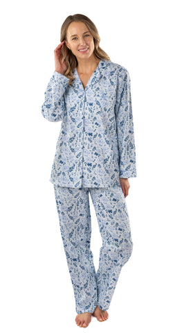 Patricia Blue Floral Flannel PJ