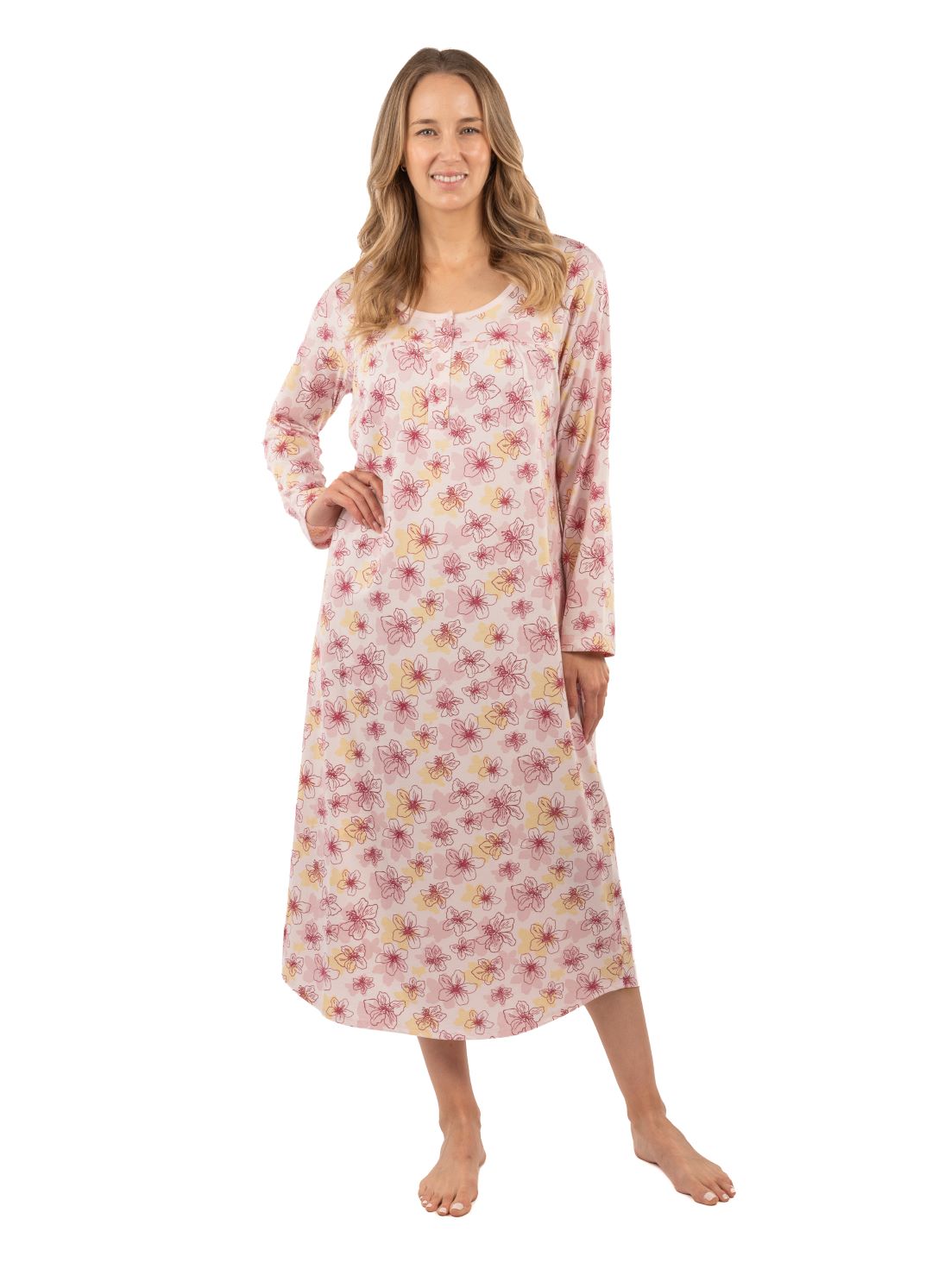 Patricia Floral Long Sleeve Nightgown