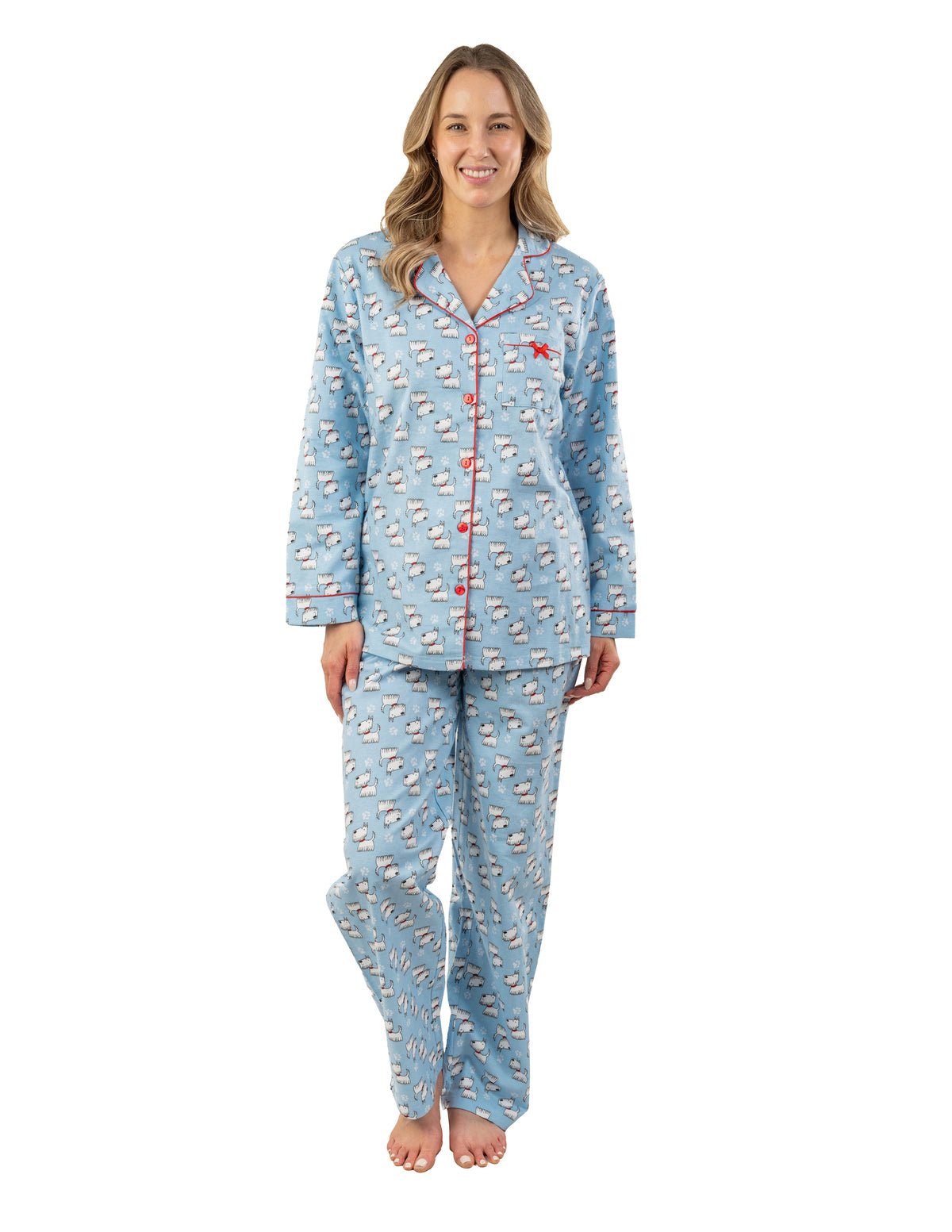 Patricia Scottie Dogs Floral Flannel PJ