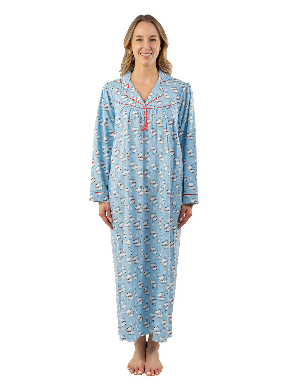 Patricia Scottie Dogs Flannel Nightgown