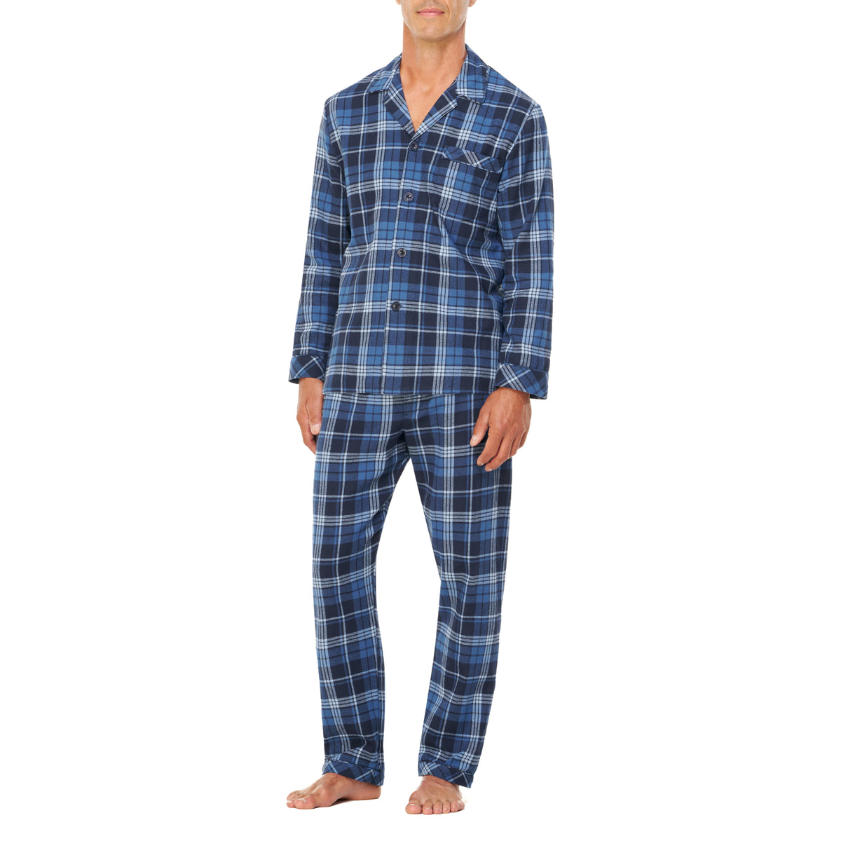 Majestic Flannel Pajama-Blue Plaid-Medium only