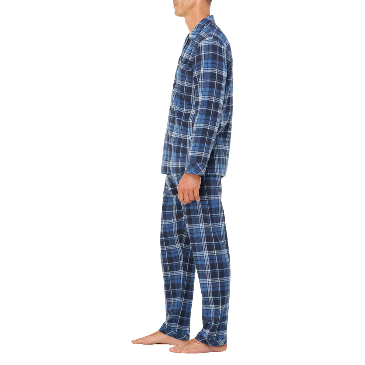Majestic Flannel Pajama-Blue Plaid-Medium only