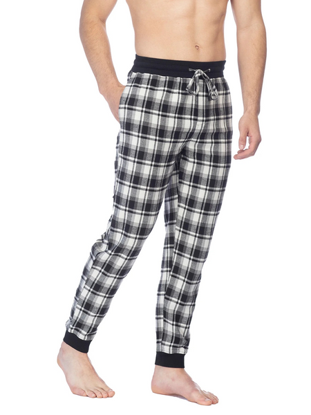 Joe Boxer Flannel Jogger-Black/White Plaid