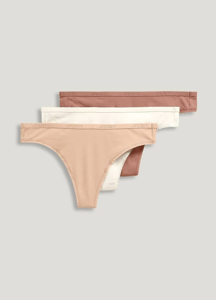 Jockey Organic Cotton Stretch Thong- 3 pk