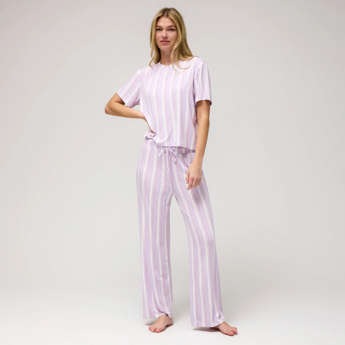 Honeydew All American PJ Set-Wisp Stripe