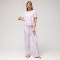Honeydew All American PJ Set-Wisp Stripe