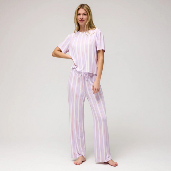 Honeydew All American PJ Set-Wisp Stripe