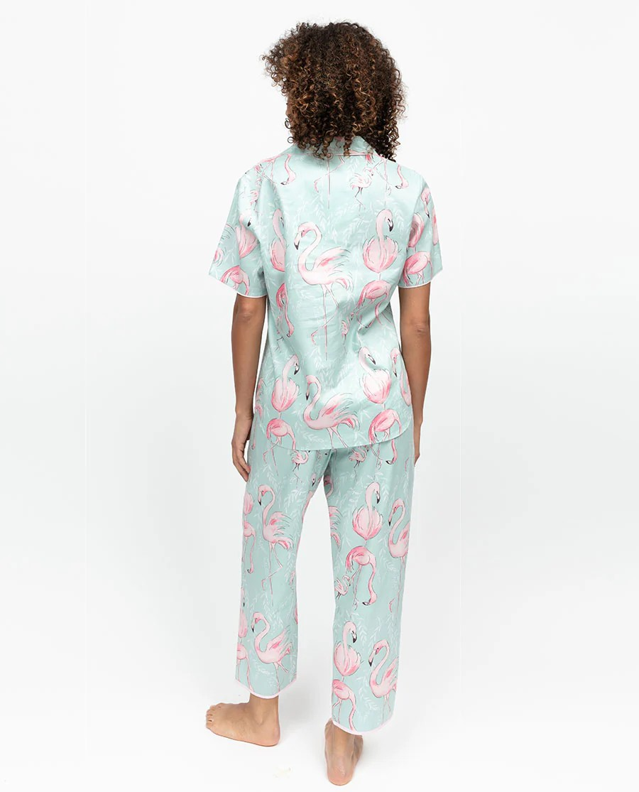 CyberJammies Flamingo Print Cropped Pajama Set