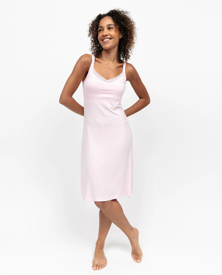 CyberJammies Francesca Lace Trim Jersey Chemise With Hidden Support