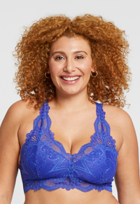 Fleur't Lace T-Back Bralette-Sapphire