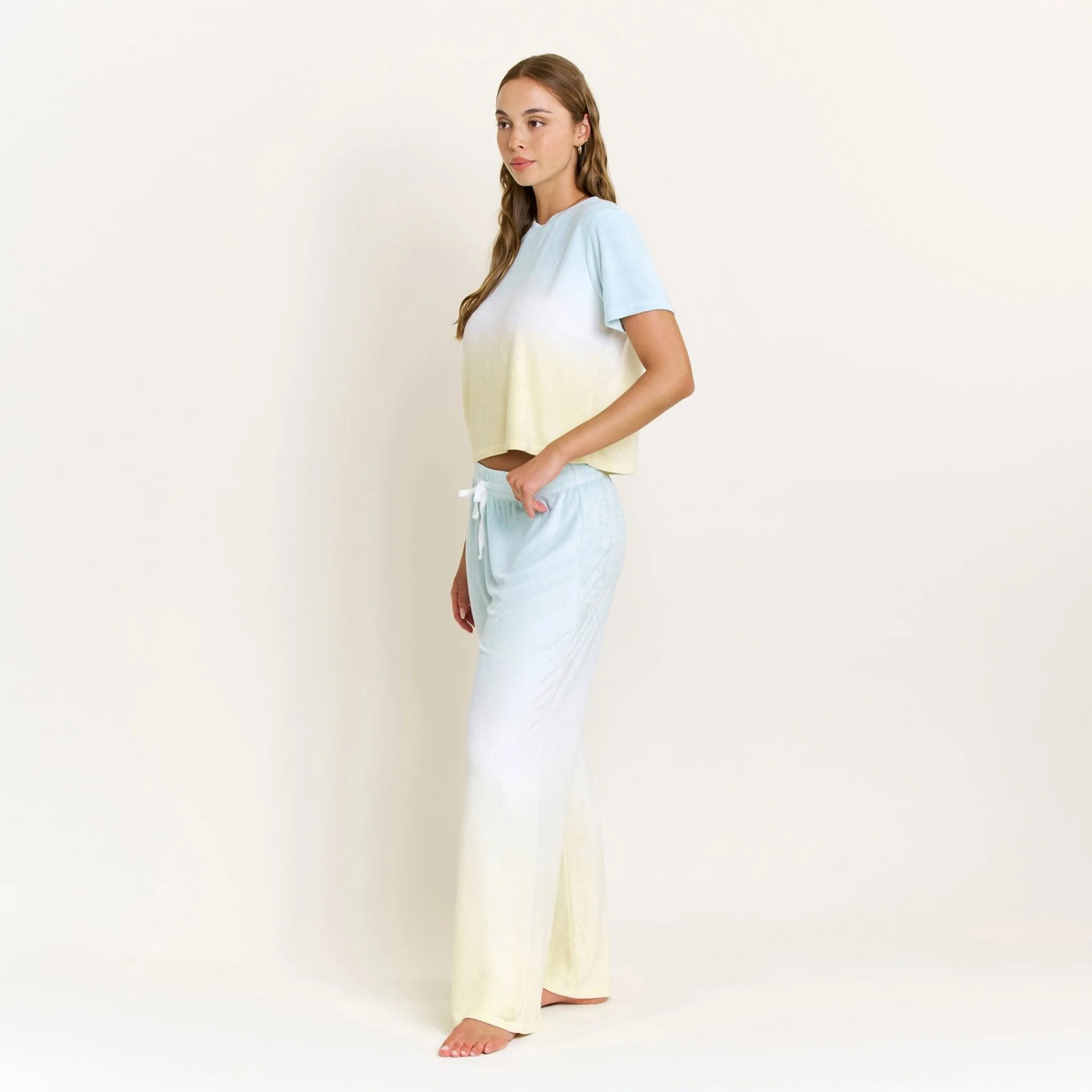 Honeydew Take A Break Tee Pant Set in Sunrise Dip-Dye