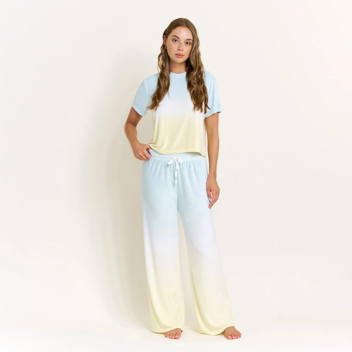 Honeydew Take A Break Tee Pant Set in Sunrise Dip-Dye