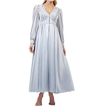 Shadowline Long Lace Bodice Button Down Robe