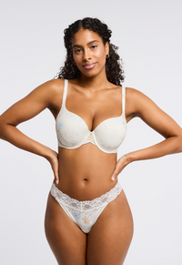 Montelle Microfiber and Lace Thong-Le Jardin