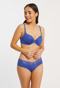 Montelle Microfiber and Lace Hipster-Sapphire