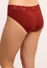 Montelle Microfiber and Lace Hipster-Chili