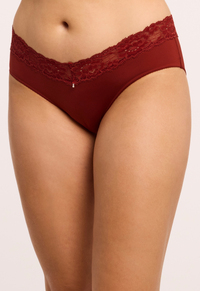 Montelle Microfiber and Lace Hipster-Chili