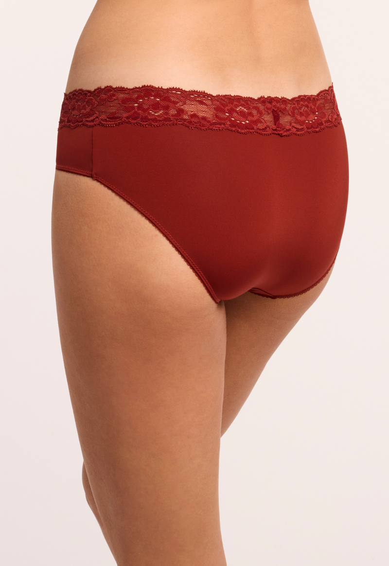 Montelle Microfiber and Lace Hipster-Chili