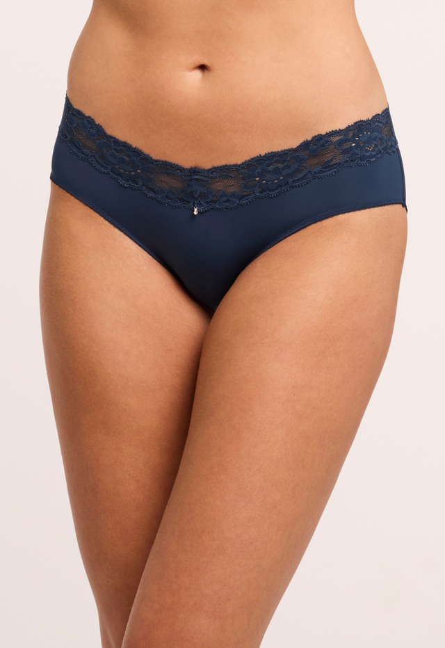 Montelle Microfiber and Lace Hipster-Cambridge Blue