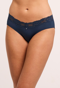 Montelle Microfiber and Lace Hipster-Cambridge Blue