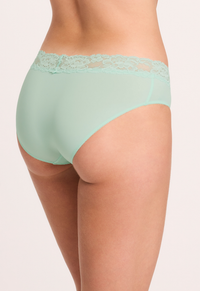 Montelle Microfiber and Lace Hipster-Seafoam