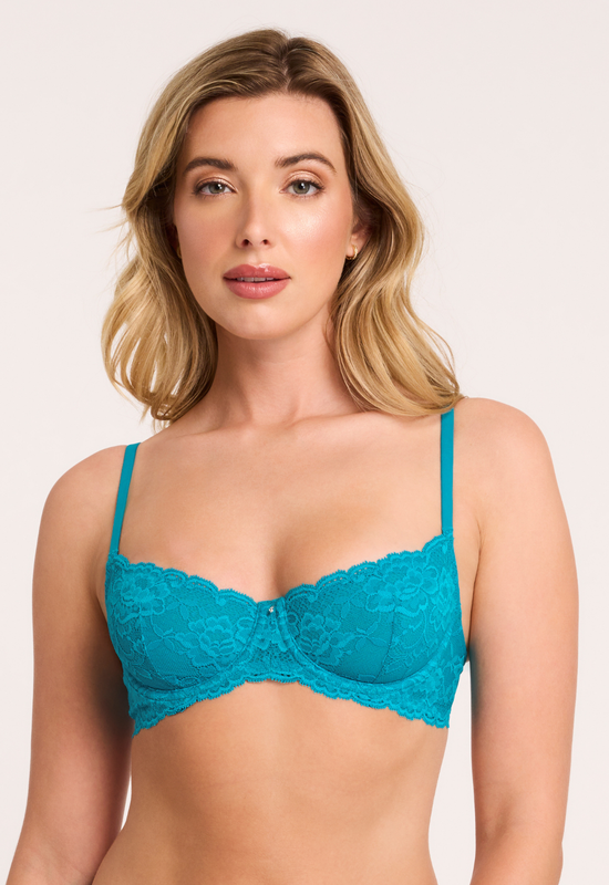 Montelle Flirt Lace Bra-Turquoise