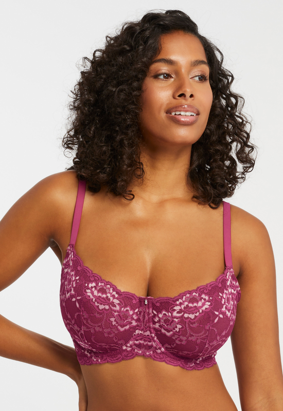 Montelle Flirt Lace Bra-Cranberry Rose