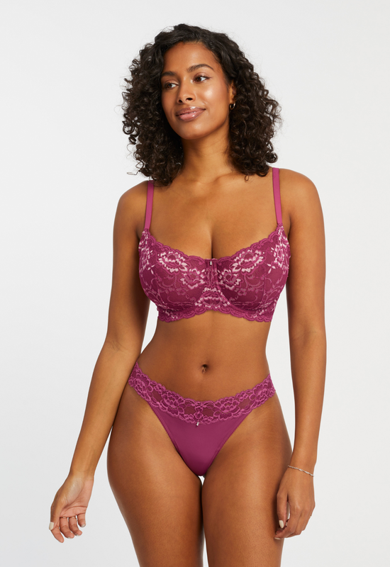 Montelle Flirt Lace Bra-Cranberry Rose