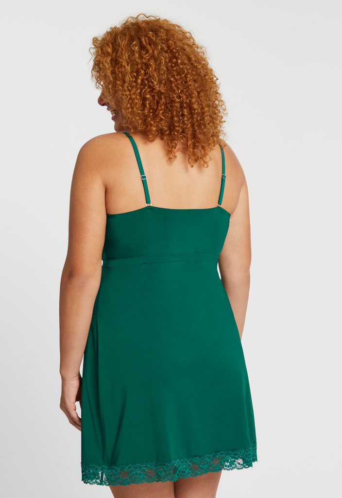 Montelle Microfiber and Lace Chemise-Jade – Indulge Boutique