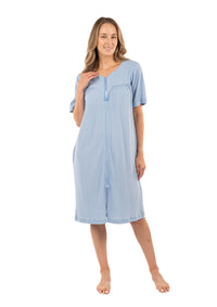 Patricia Waffle Short Sleeve Zip Robe