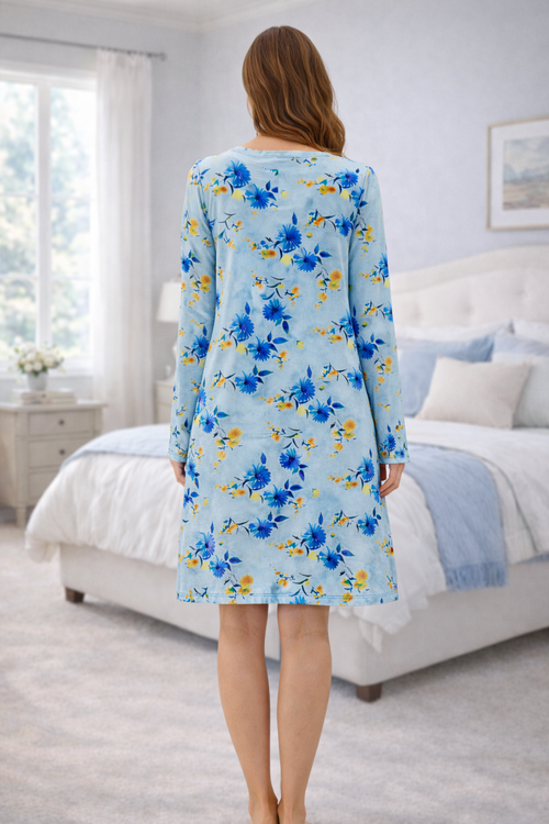 Cool Girl Bluebelles and Bliss Longsleeve Nightshirt