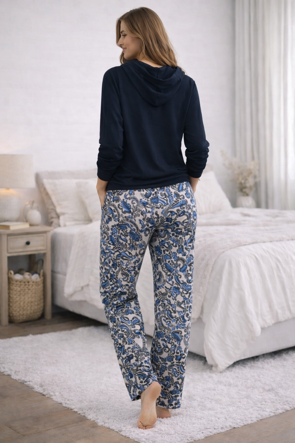 Cool Girl Midnight Majesty Black 3/4 Sleeve Hoodie Top