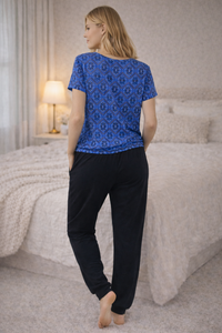 Cool Girl Midnight Majesty Short Sleeve Button Top