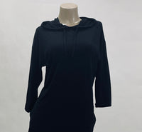 Cool Girl Midnight Majesty Black 3/4 Sleeve Hoodie Top