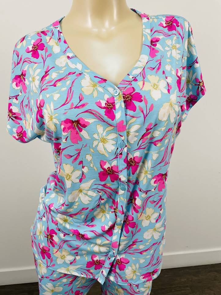 Cool Girl Comfy Cabana Short Sleeve Button Down Top