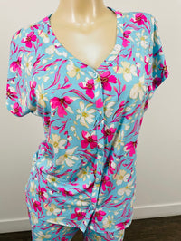 Cool Girl Comfy Cabana Short Sleeve Button Down Top