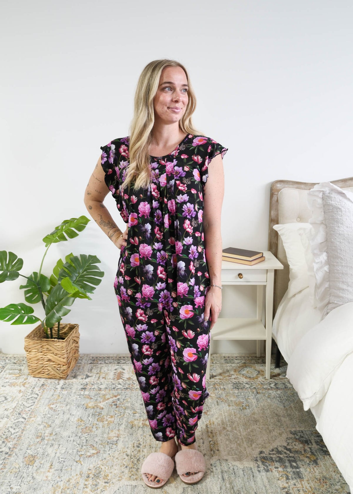 Georgia Rylan Flutter Sleeve & Jogger PJ in Dreamy Blooms