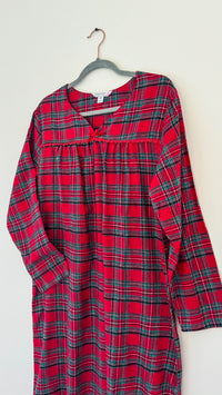 Kayanna Red Plaid Flannel Nightgown