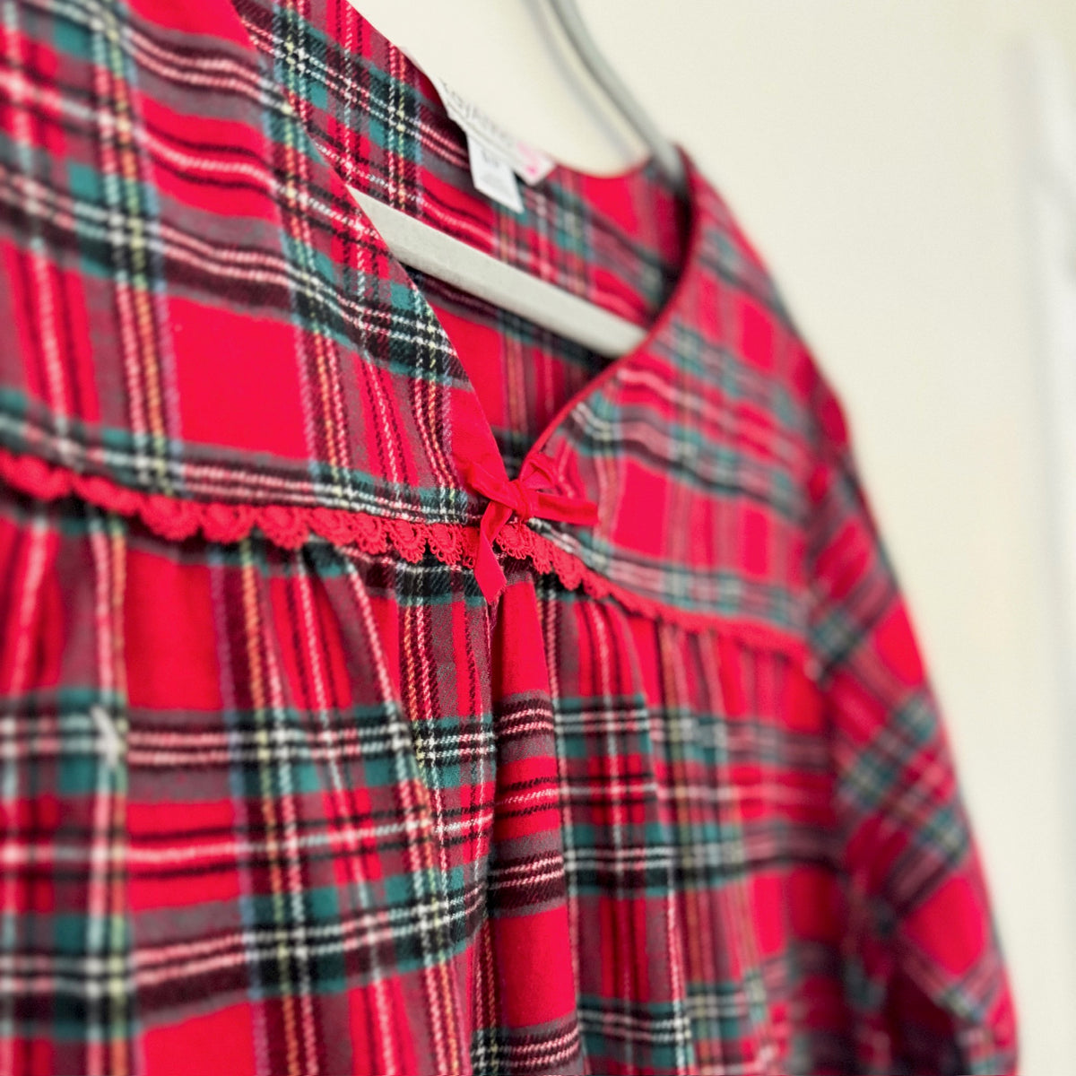 Kayanna Red Plaid Flannel Nightgown
