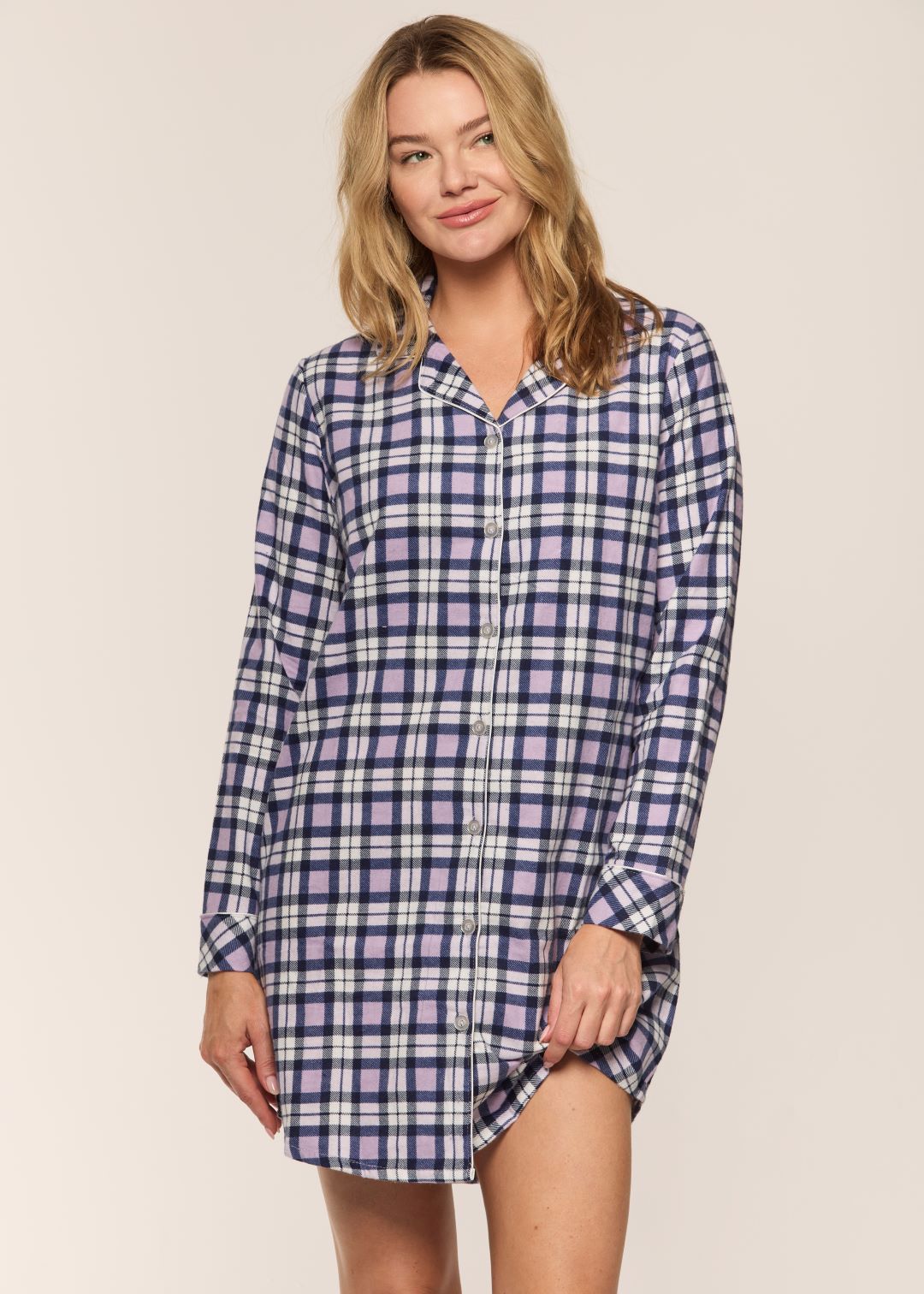 Claudel Plaid Flannel Nightshirt