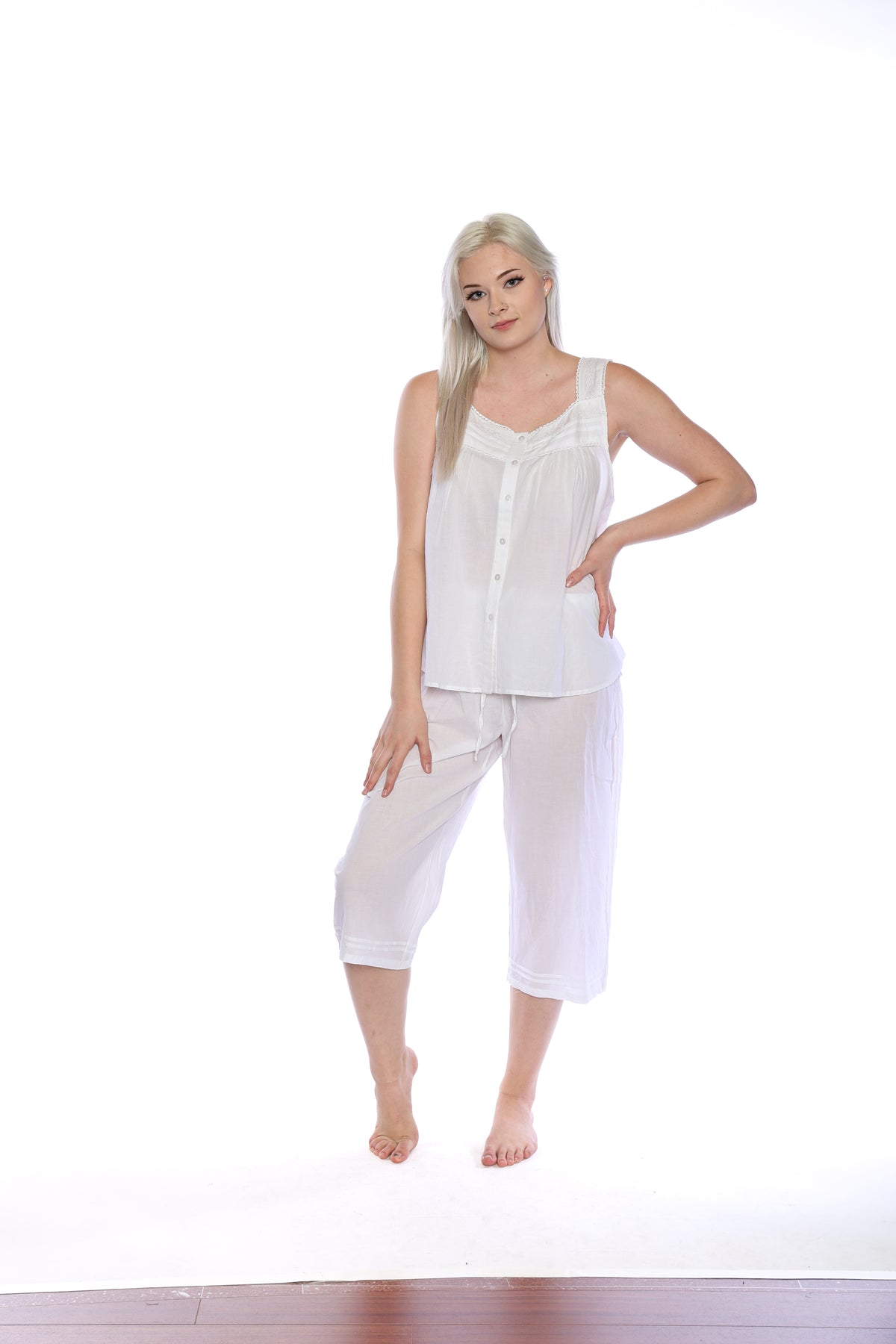 Papa Cotton Sleeveless Capri Set