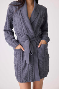 PJ Salvage Chenille Cozy Cable Shawl Collar Robe-large only