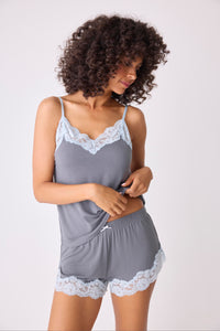 PJ Salvage Wild Dreams Modal & Lace Cami and Short Set-XL only