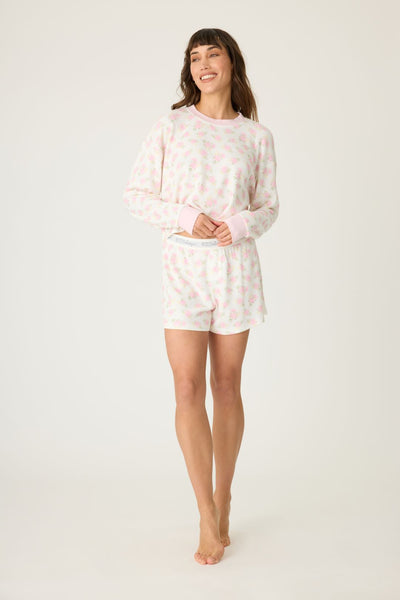 PJ Salvage Boyfriend Boxer Ditsy Floral Shorts Set