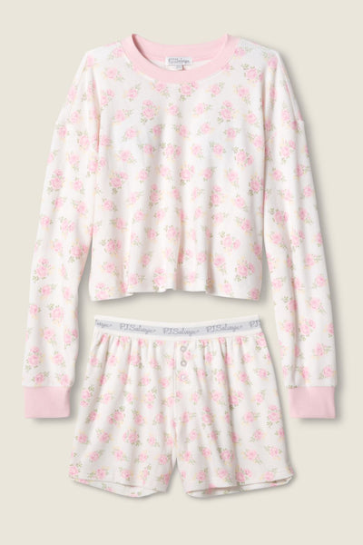 PJ Salvage Boyfriend Boxer Ditsy Floral Shorts Set