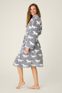 PJ Salvage Let's Get Cozy Horse Fleece Robe