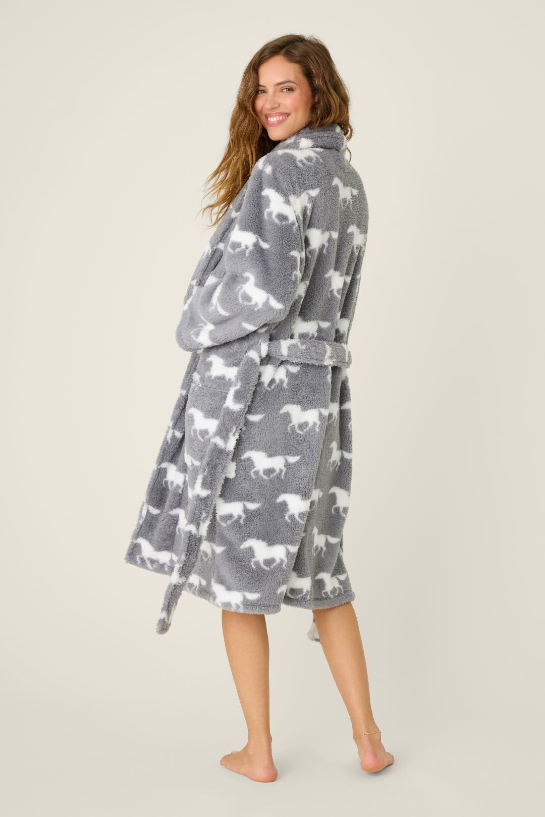 PJ Salvage Let's Get Cozy Horse Fleece Robe